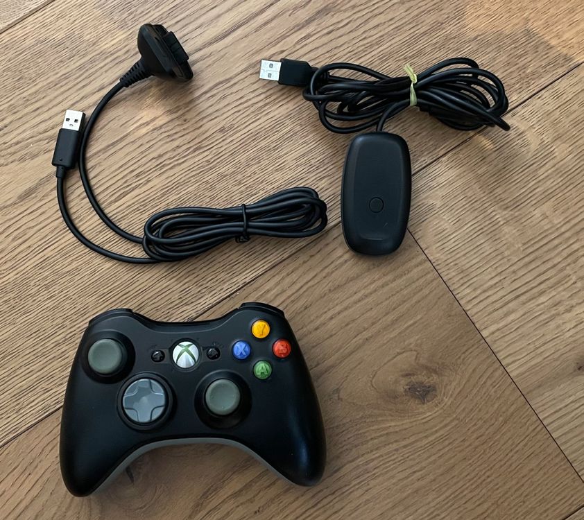 Xbox 360 Controller + USB Receiver (PC/Mac) Battery, Cable Kaufen auf