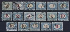 Italien 1870/74 Portomarken "Segnatasse" gut Werte gest.