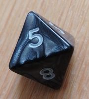 Würfel 8er Flächen schwarz pearl - weiss ca. 2x2,3cm 1-8