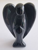 Obsidian Engel Statue / Figur