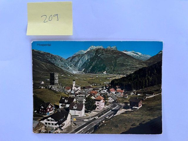 Ansichtskarten: Ansichtskarte Hospental mit Bergpanorama – Gebraucht aus Niederwil AG von dahu75