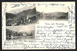 Spiez, Ortsansicht mit Thunersee, Ortsan