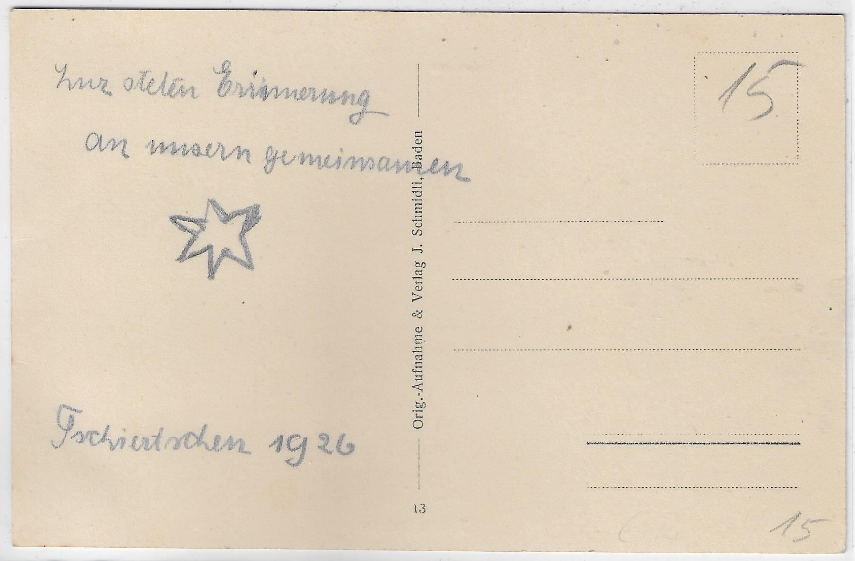 Ansichtskarten: Tschiertschen - Dorfpartie 1926 – Gebraucht aus Ettingen von Kartenplanet 1