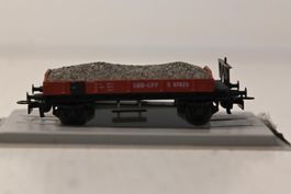 SBB-CFF Güterwagen  Ruco HO/AC mit Schotter beladen