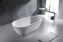 Freistehende Badewanne Mineralguss matt 160