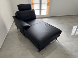 Longchair - Chaise Longue - Récamiere schwarz Leder wie neu!