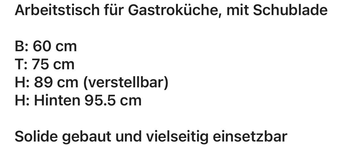 Cucine complete:  Arbeitstisch Gastro – Usato da Frauenfeld venduto da Waldtaube53 1