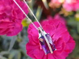 Weissgold Amethyst Anhänger 18k 750 Gestämpelt