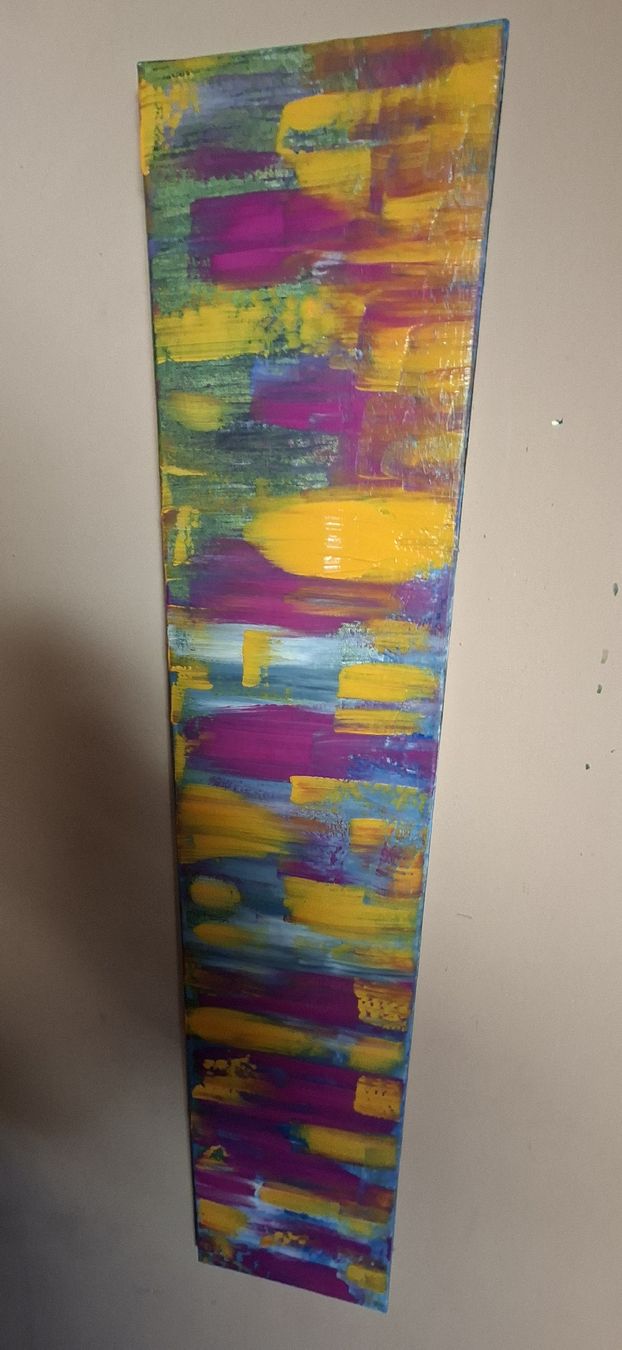 Gemälde: Gemälde " Regenbogenfarben" handmade 20×100 – Neu (gemäss Beschreibung) aus Riehen von Steinbock1970 3
