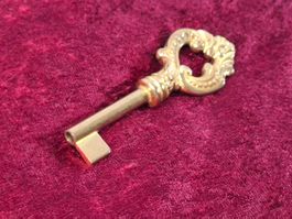 1 Möbel Hohl Schlüssel, 7.8cm, Messing - NEU (3661#MBS3)