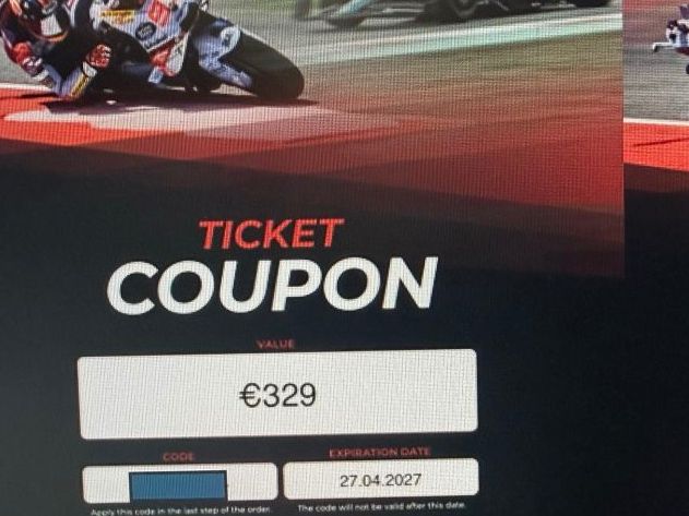 Buoni: Moto GP, Formel 1, 2xTicketgutschein – Nuovo (secondo la descrizione) da Leuggern venduto da pagm 1