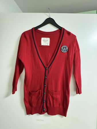 Rote Strickjacke von Abercrombie & Fitch, Grösse S