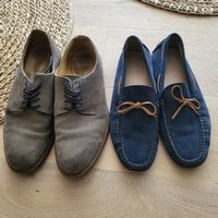 Zwei Paar Herrenschuhe Wildleder braun und blau grösse 42