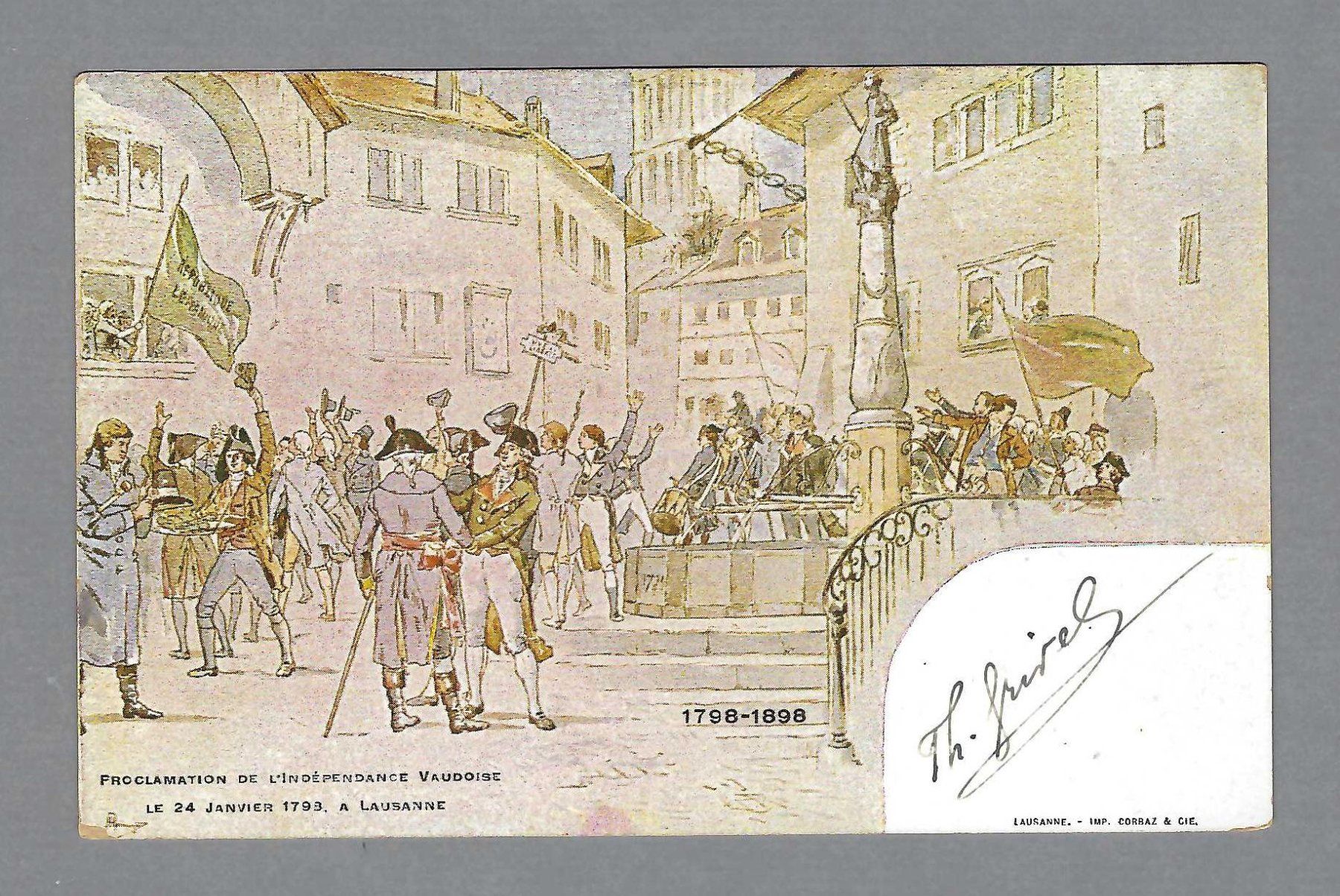 Ansichtskarten: 1898, INDÉPENDANCE VAUDOISE, CENTENAIRE – Gebraucht aus Pura von ulisse1957