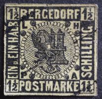 Bergedorf MNr. 3 1 1/2 Schilling gestempelt