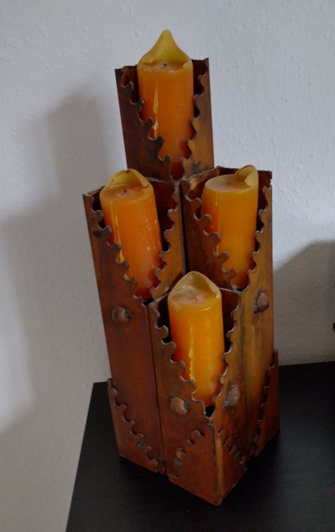 Kerzenständer Engel Metallengel Rostig – Adventskerzenhalter Weihnachtsdeko Taufgeschenk