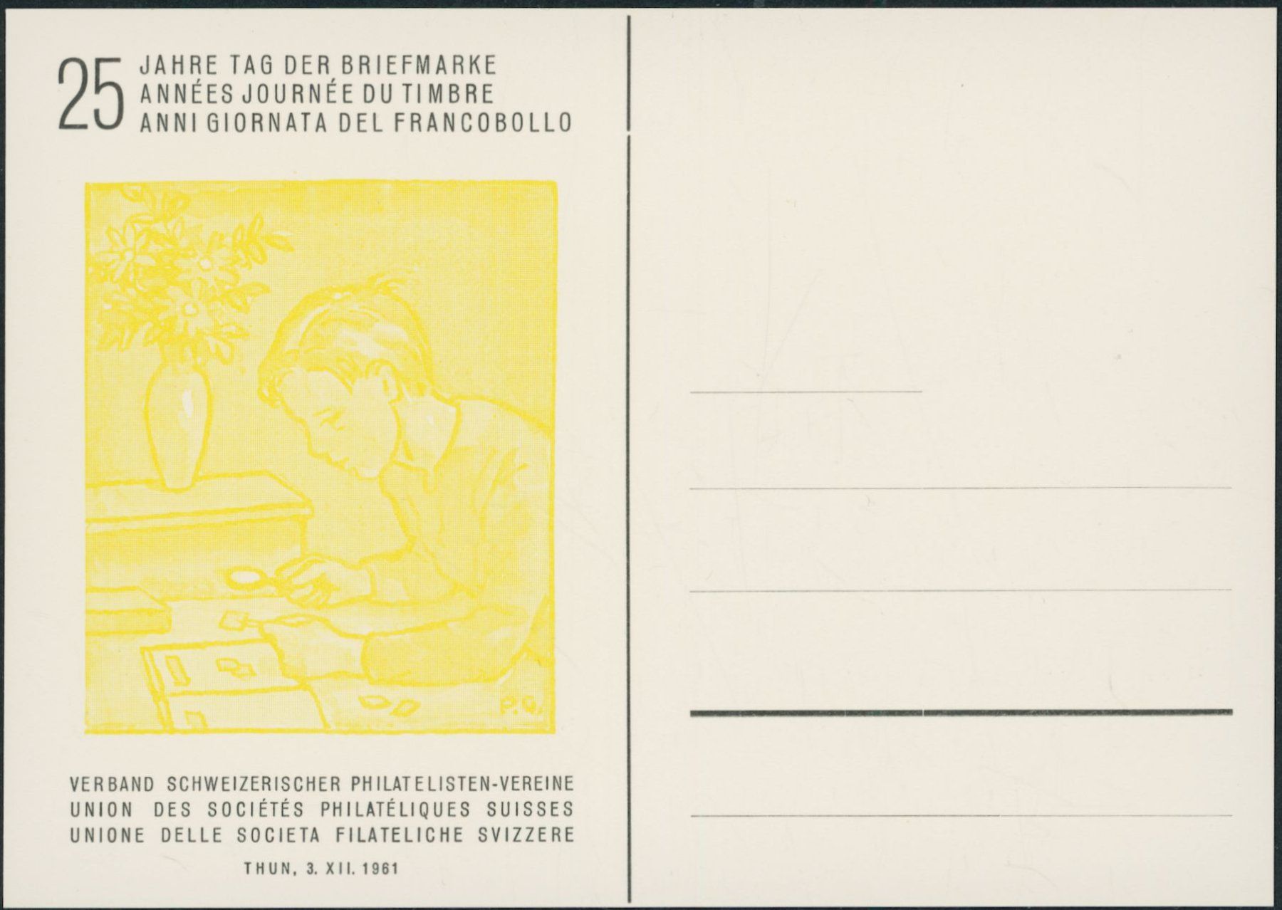 Alle Briefmarken: 1961 - Tag der Briefmarke - Thun – Neu (gemäss Beschreibung) aus Schindellegi von leecollect 4