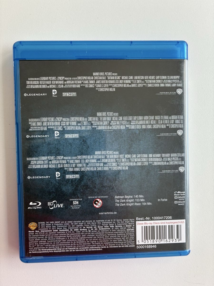 Tutti i DVDs: Blu-Ray THE DARK KNIGHT - TRILOGIE  – Usato da Chur venduto da Knokno199 1