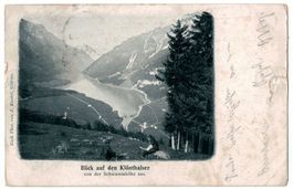 Blick auf Klönthalsee von der Schwannhöhe, gelaufen 1901
