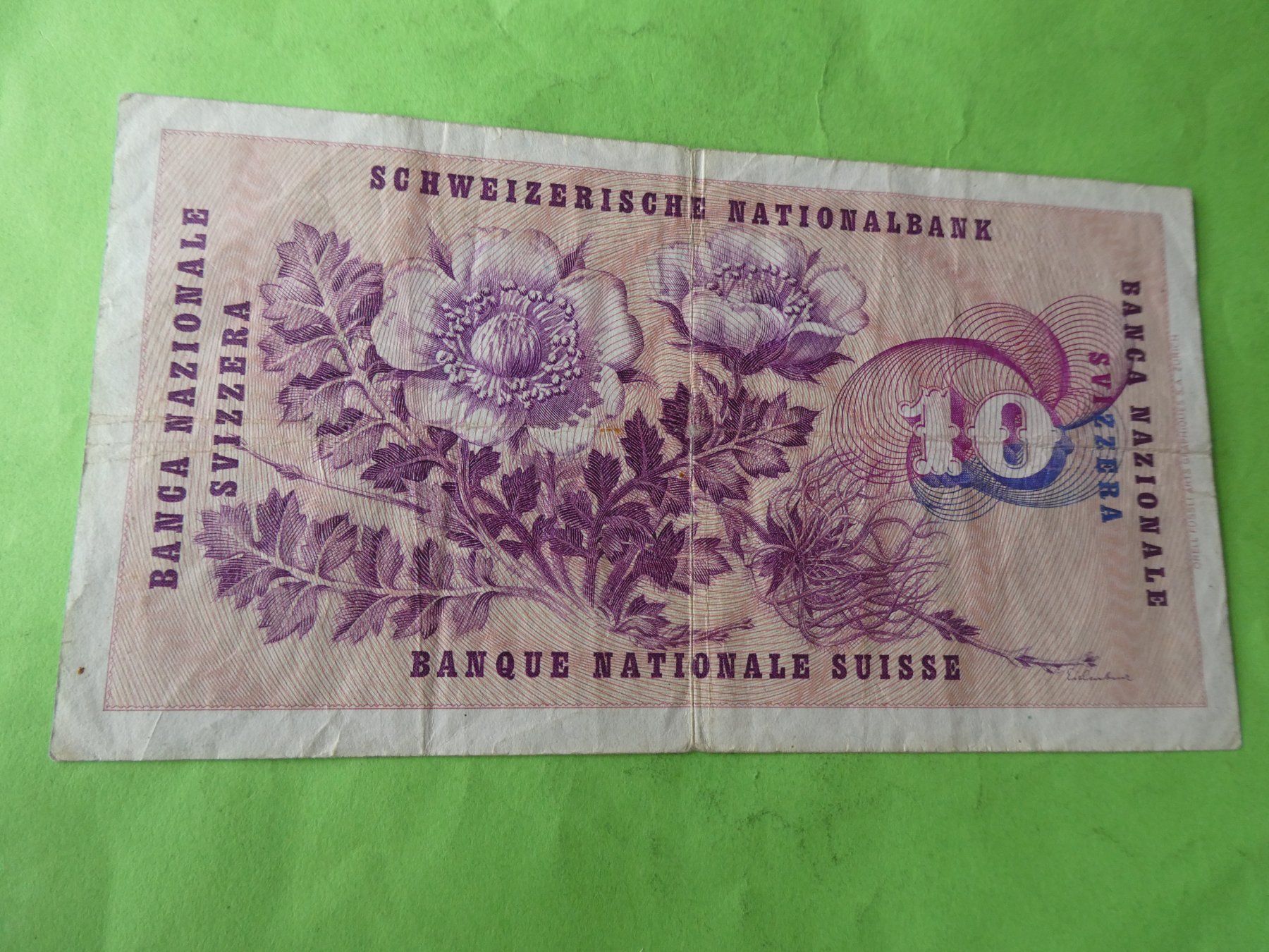 Banconote: Schweiz 1963, 10 Franken – Usato da Hinterforst venduto da Rohusri 1