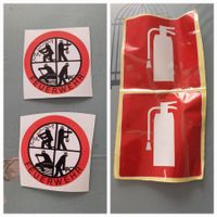 6pce/Feurlöscher /Feuerwehr /Autocollant et pins extincteur