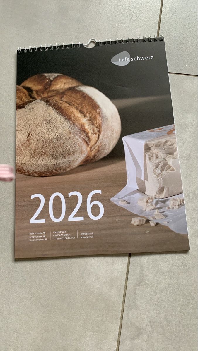 Hefe Schweiz Kalender 2026 - Für Back-Enthusiasten! (Neu und ...