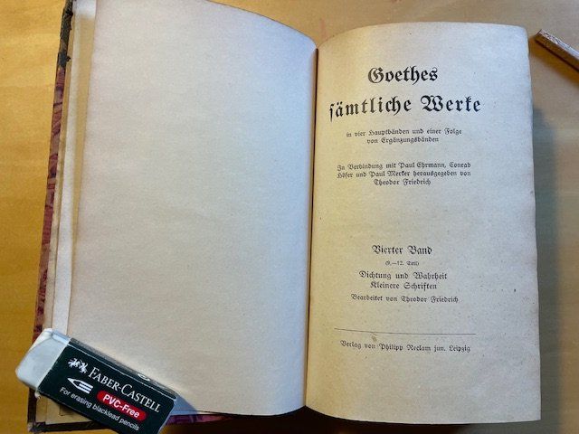 Libri: Goethes Sämtliche Werke - 4 vol de 1922 – Usato da Romanel-sur-Lausanne venduto da seb_9c2t 9