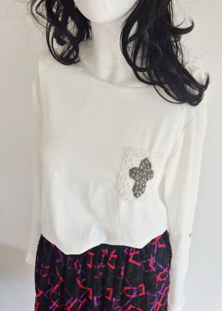 BY VALENTINA'S ITALY S TUNIKA PERLEN TOP LONGBLUSE BLUSE
