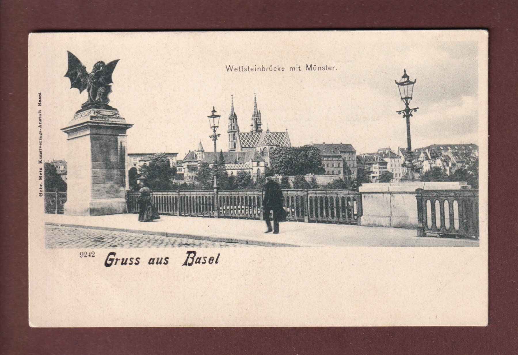 Cartoline postali: Gruss aus BASEL - Wettsteinbrücke – Usato da Pully venduto da nicecards