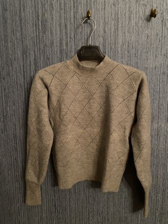 Kookai - pull col montant, motif losange, taille XS