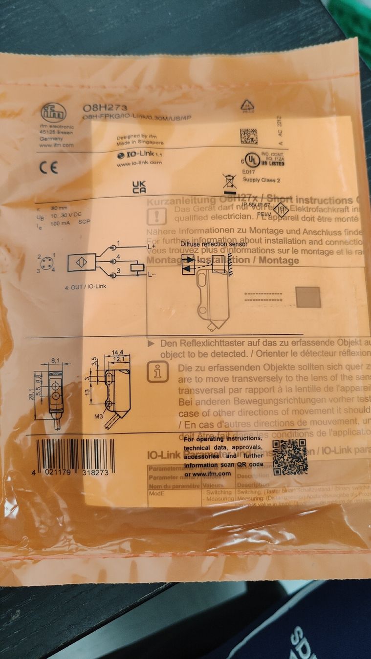 Componenti elettronici: Ifm Electronic Reflexlichttaster O8H273 – Nuovo e nell'imballaggio originale da Boppelsen venduto da dam_zzz9