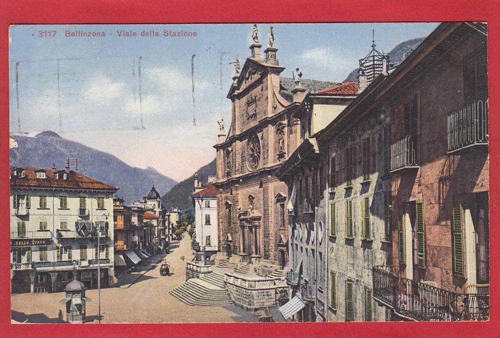 Cartoline postali: BELLINZONA VIALE DELLA STAZIONE – Usato da Grüningen venduto da Kartenlaube