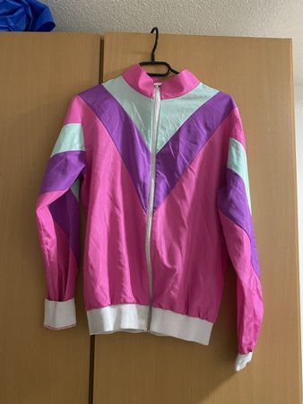 Pinke Retro-Jacke im 80er-Jahre-Stil, Grösse S – Top!