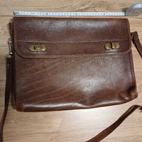 Umhängetasche Leder braun Vintage Gebrauchsspuren