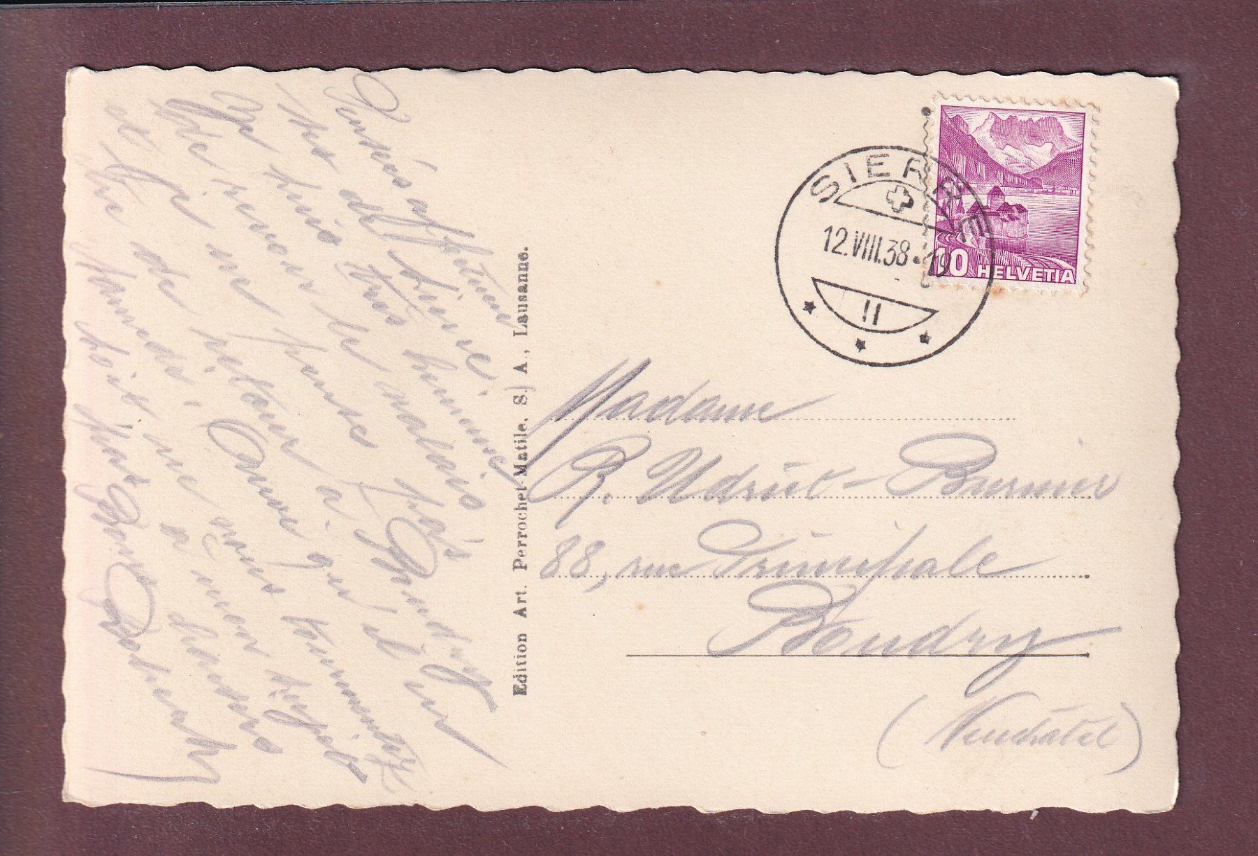 Cartes postales: SIERRE - Lac de Géronde - 1938 – D'occasion à Pully par nicecards 1
