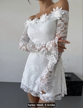 Kleid Spitze weiss Grösse L-XL neu