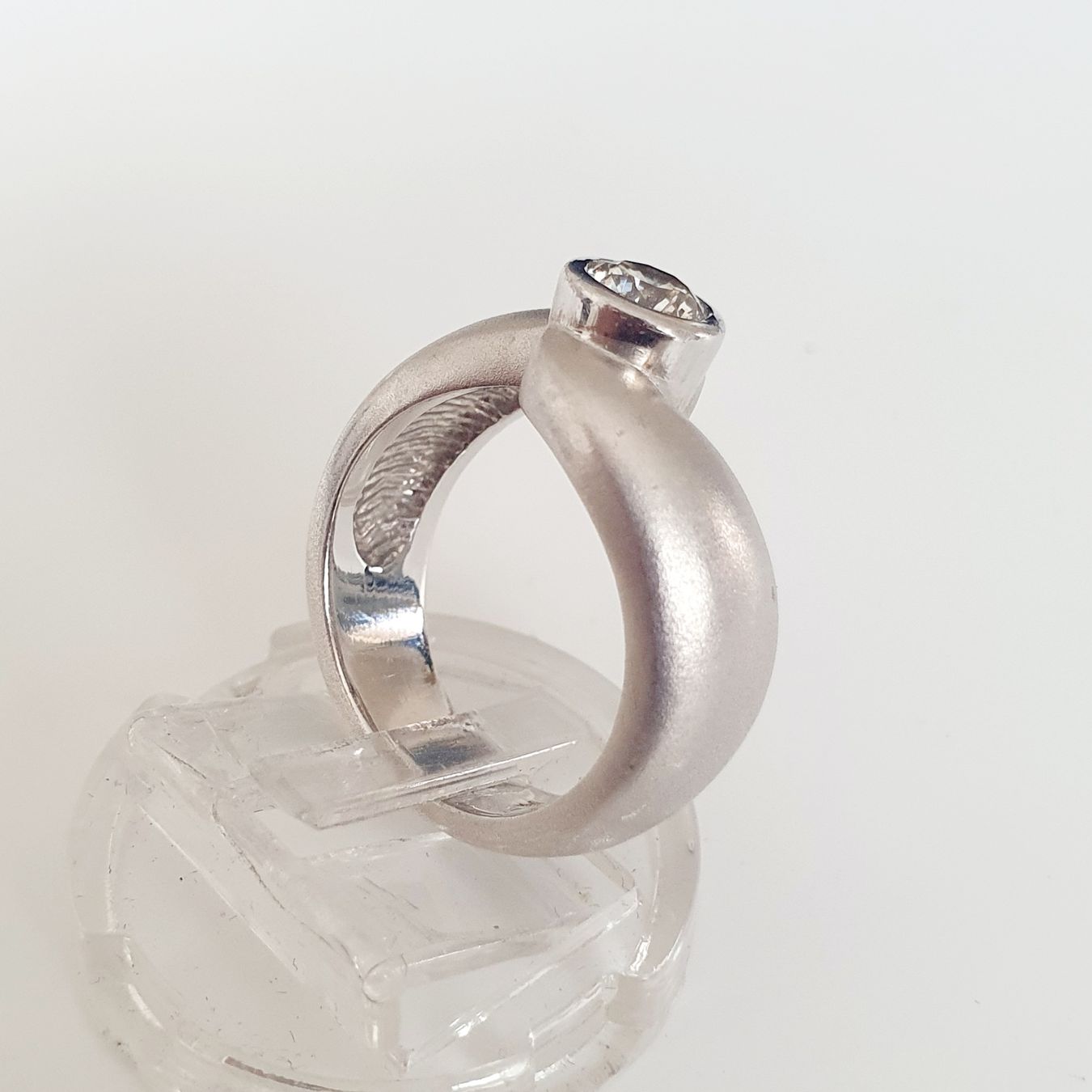 Anelli: Solitär-Spannring ,Ring Silber 925 mit Stein Gr.17,6 mm – Usato da Kreuzlingen venduto da Wunderkiste123 9