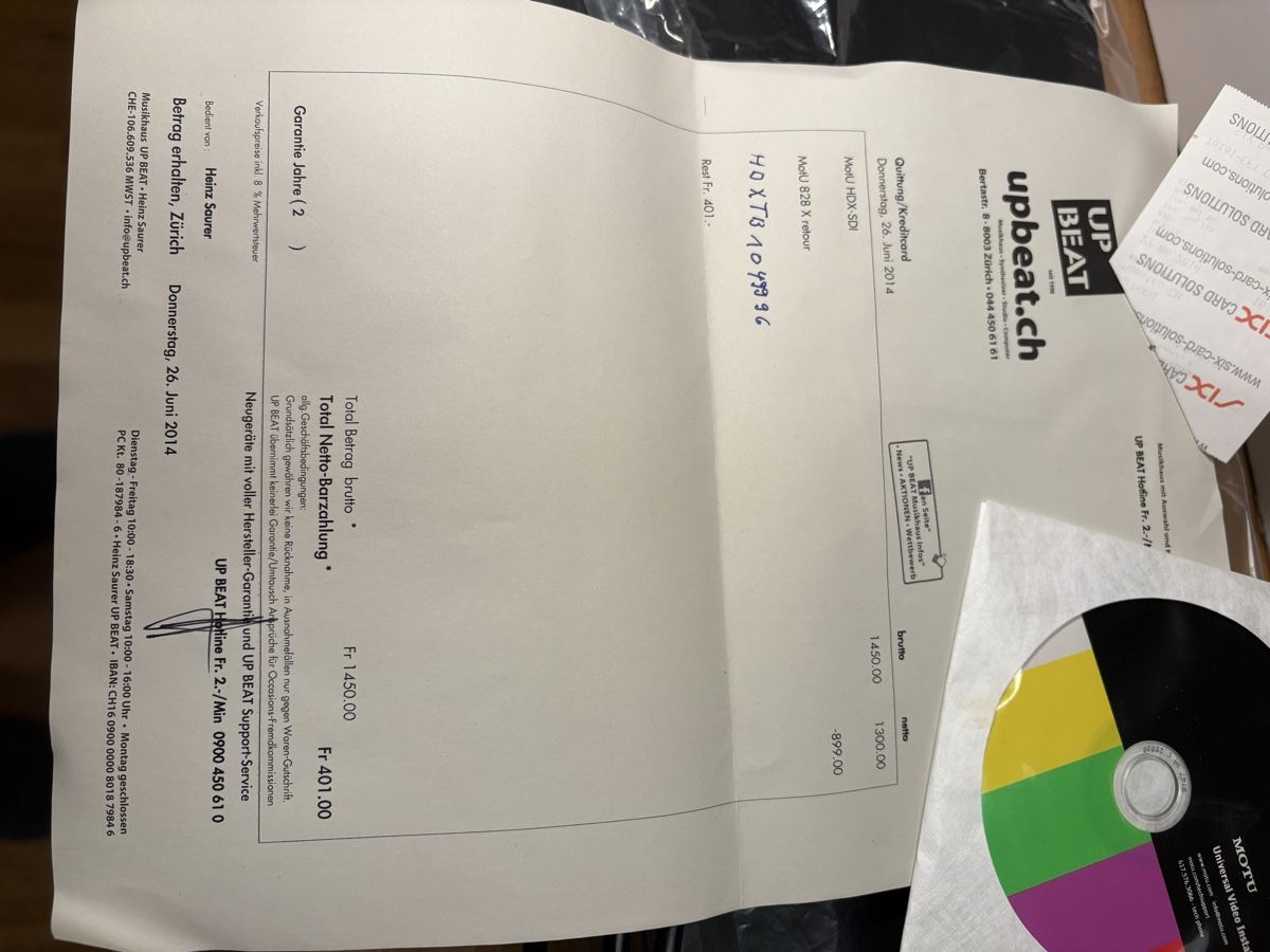 Convertitori: MOTU HDX-SDI Interface - CH-Edition, neuwertig! – Usato da Zürich venduto da Fuxion 2