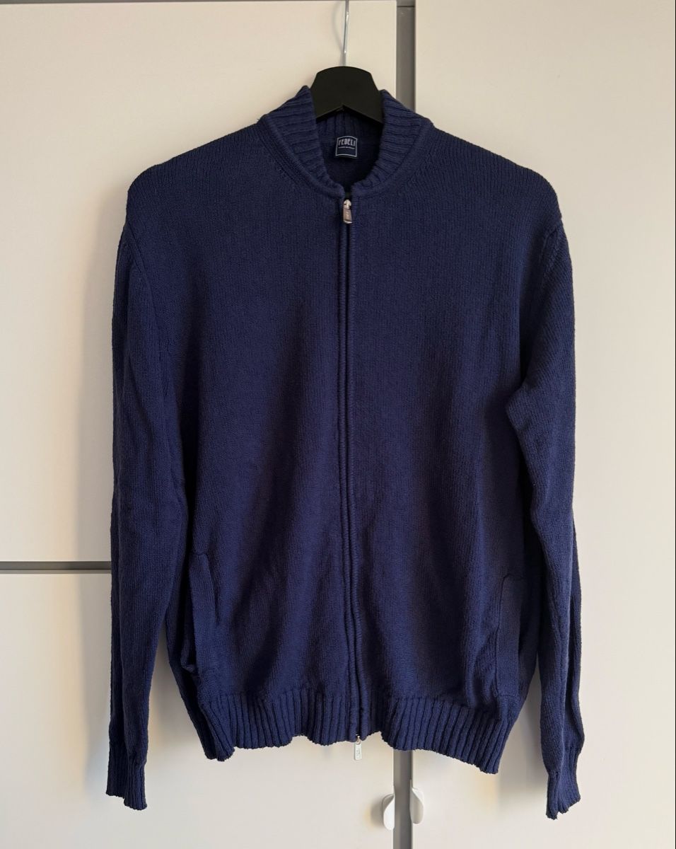 Maglioni & Felpe: Fedeli Navy Zip Cardigan – Usato da Genève venduto da luc_5q8p