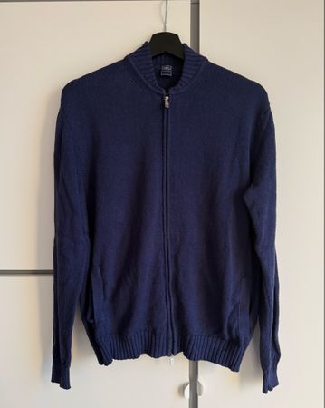 Fedeli Navy Zip Cardigan