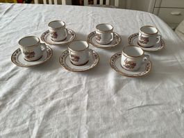 6 schöne Espresso Tassen mit Untertellern!