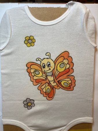 Geschenk mit Airbrush Motiv Kinder Body Gr. 4-6 Monate