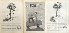 Esso - 3 alte Werbungen / Ancienne réclames 1957/61