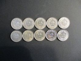 10 x  50 Rp 1940-42-44-45-46-61-62-63-65-66- Superbes pièces