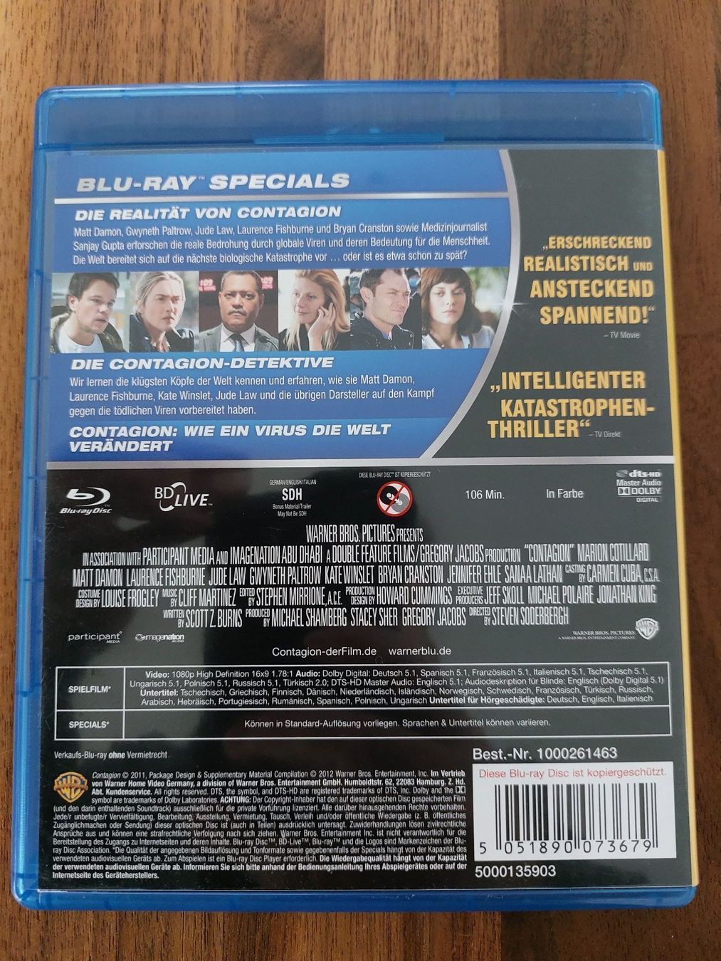 Tutti i DVDs: Blu Ray - Contagion – Usato da Rheinfelden venduto da FilmAuktion 1