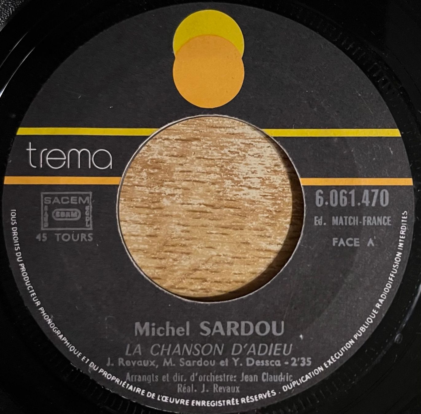 Schallplatten: MICHEL SARDOU - LA CHANSON D'ADIEU – Gebraucht aus Bussigny von vinyl-pas-cher 2