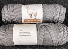 100% Alpakawolle beige NEU 2 Knäuel
