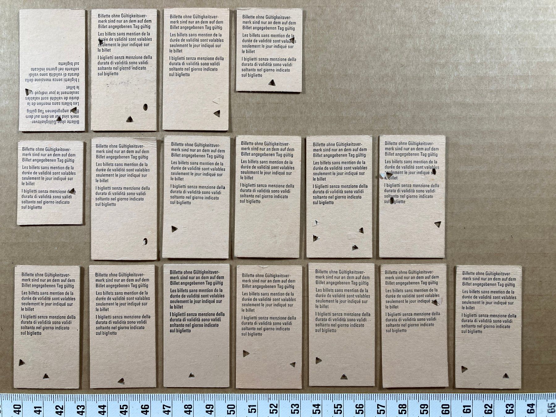Tickets: Turgi, 17 Edmondsonsche Bahn Billette, 1983, SBB – Gebraucht aus Lenzburg von fh1 1