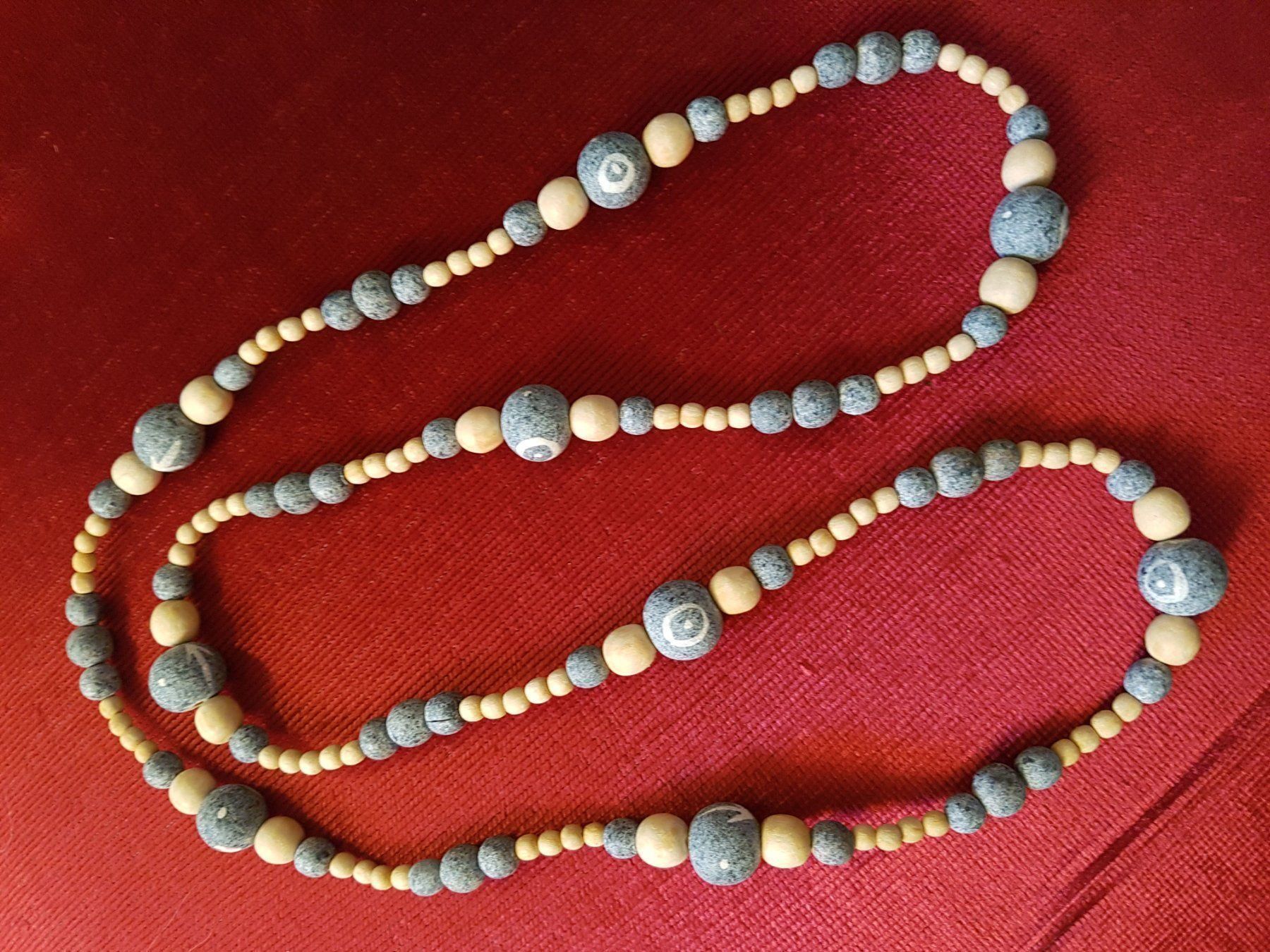 Catenine: Kette beige blau ciel maritimer Look. ca. 104cm – Usato da Ettingen venduto da Maranathatalitha 7