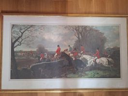 "Hunting in spring", Lithographie, ca. 150x75 cm